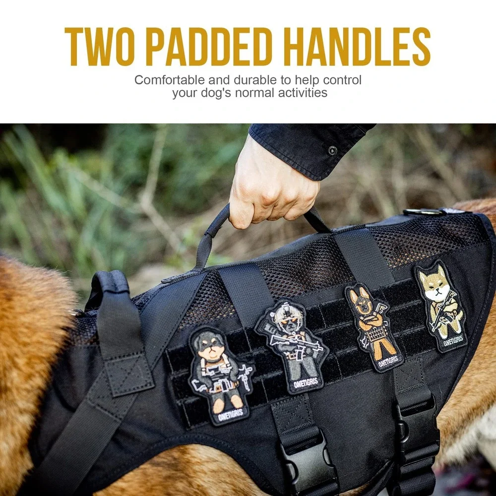 OneTigris Small Dog Harness No Pull Mesh Breathable Tactical Vest with Handles